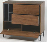 Aparador tipo Treku de chapa de nogal 100 x 40 cm.