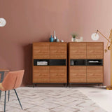 Aparador Buffet tipo Treku de chapa de nogal 100 x 40 cm.