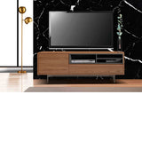 Mueble de TV tipo Treku de chapa de nogal 152 x 40 cm.