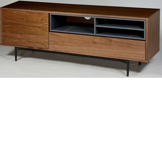 Mueble de TV tipo Treku de chapa de nogal 152 x 40 cm.