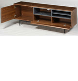 Mueble de TV tipo Treku de chapa de nogal 152 x 40 cm.