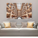 Foto sobre cristal interior de biblioteca 120x80 y 180x120 cm.