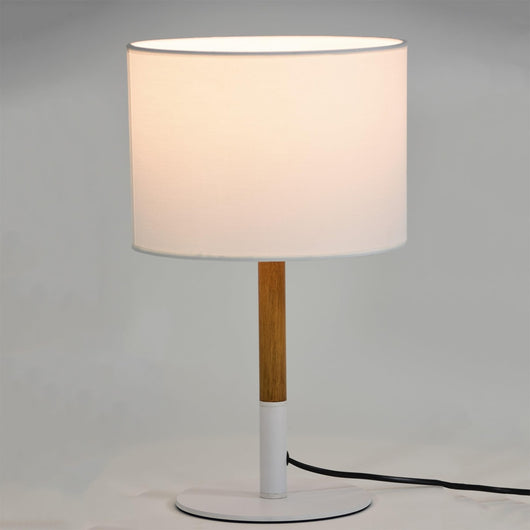 Lámpara de estilo nórdico madera y metal blanco