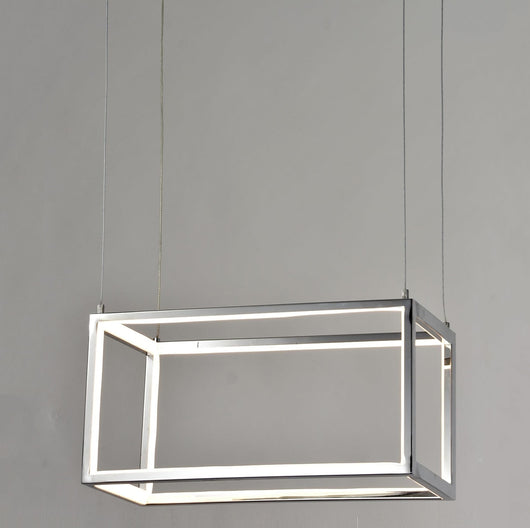 Lámpara de techo de acero con LED regulable, ortoedro grande