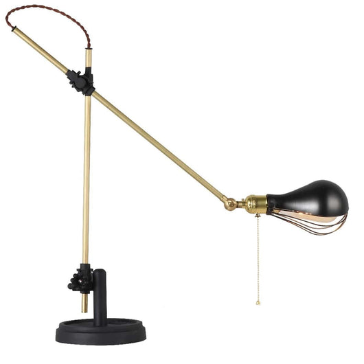 Lámpara sobremesa anticuario latón y negra