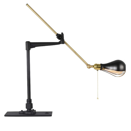 Lámpara sobremesa anticuario latón y negra