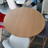 Mesa alta redonda chapa de roble 80 cm.