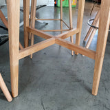 Mesa alta redonda chapa de roble 80 cm.