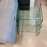 Cristal curvado - set 3 mesas nido