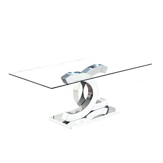 Mesa de centro doble C 110 x 60 cm. acero inoxidable