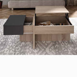 Mesa de centro elevable y cajón 110 x 50 cm.