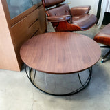 Mesa de centro redonda diseño chapa de nogal 80 / 90 cm.