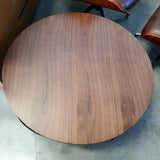 Mesa de centro redonda diseño chapa de nogal 80 / 90 cm.