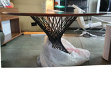 Mesa de comedor redonda chapa de nogal 137 cm.