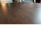 Mesa de comedor redonda chapa de nogal 137 cm.