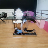 Mesa de comedor doble C 150 x 90 cm. acero inoxidable