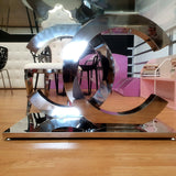 Mesa de comedor doble C 150 x 90 cm. acero inoxidable