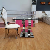 Mesa de comedor doble C 150 x 90 cm. acero inoxidable