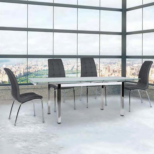 Mesa de comedor extensible cristal 140-220x90cm