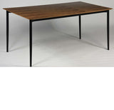 Mesa de comedor rectangular chapa de nogal 160 x 85 cm.