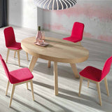 Mesa ovalada extensible CHAPA DE ROBLE 145-205cm