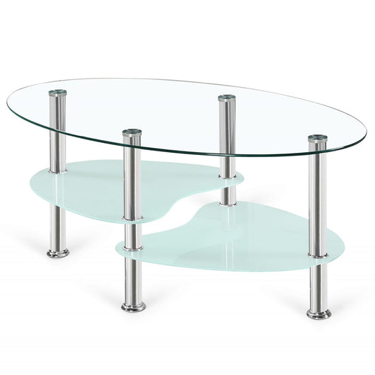 Mesa de centro Ameba ovalada transparente