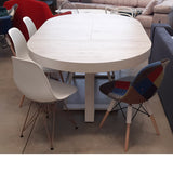 Mesa redonda extensible MELAMINA 120-160-200 cm.