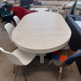 Mesa redonda extensible MELAMINA 120-160-200 cm.