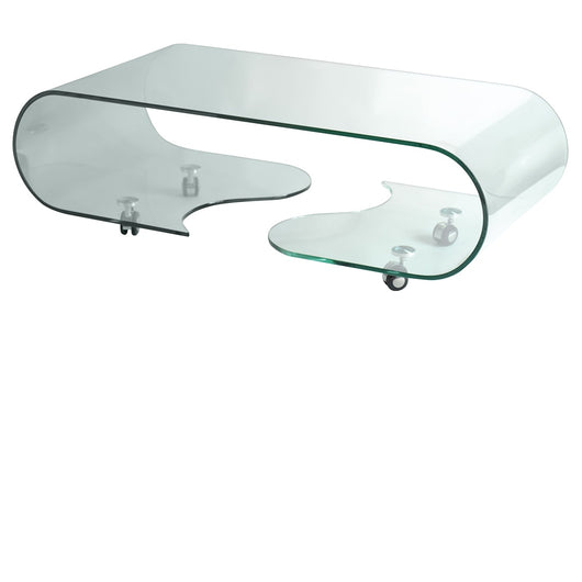 Cristal curvado redondeado - mesa de centro 120 x 60 cm.