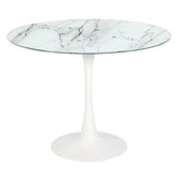 Mesa Tul 100 cm. cristal mármol