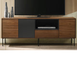 Mueble de TV tipo Treku de chapa de nogal 180 x 40 cm.