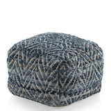 Puf cubo rombos azules y blancos