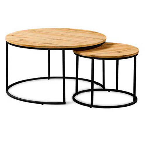 2 mesas de centro encajables cambria 80 y 50 cm.