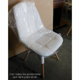 Silla DSW con botones blanco