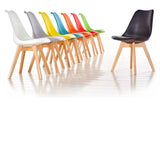 Silla con cojín y madera maciza turquesa