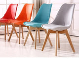 Silla con cojín y madera maciza turquesa
