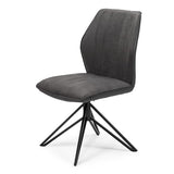 Silla giratoria tapizado lineal gris oscuro