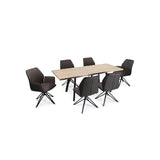 Silla giratoria tapizado lineal gris oscuro