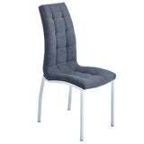 Silla capitoné respaldo alto tejido gris claro/oscuro
