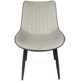 Sillón tapizado gris líneas