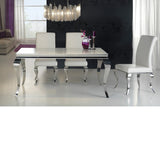 Mesa de comedor cromada 150 x 90 cm.