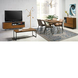 Mesa de comedor rectangular chapa de nogal 160 x 85 cm.