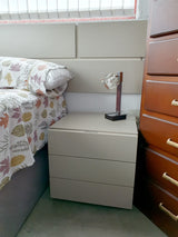 Dormitorio laca gris 135cm. EXPOSICIÓN
