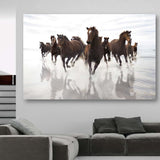 Foto sobre cristal carrera de caballos 120x80 y 180x120 cm.