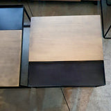 2 mesas de centro encajables cuadradas 80 y 70 cm.