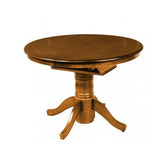 Mesa de comedor colonial nogal redonda extensible 106-146 cm.