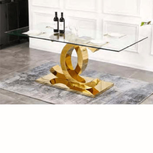 Mesa de comedor doble C 150 x 90 cm. dorada