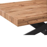 Mesa de comedor extensible roble y negro 145-185-225 x 90 cm.