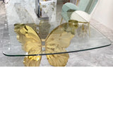 Mesa de comedor mariposas oro 180x90cm