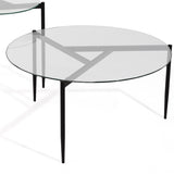 2 mesas de centro redondas negras 45 y 80 cm.